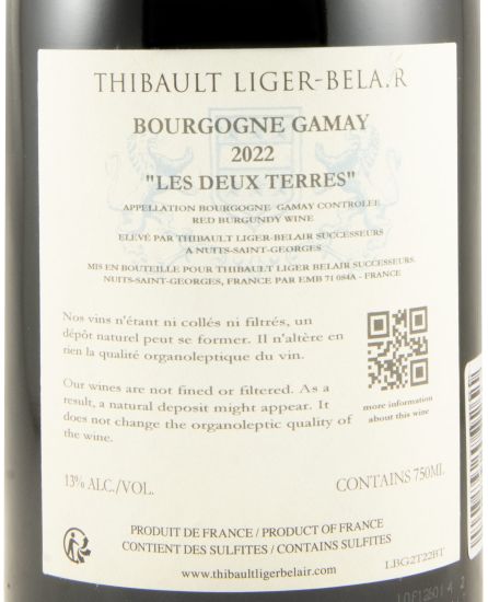2022 Domaine Thibault Liger-Belair Les Deux Terres Bourgogne red
