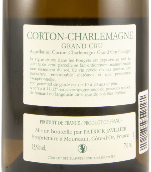 2022 Patrick Javillier Corton-Charlemagne Grand Cru branco