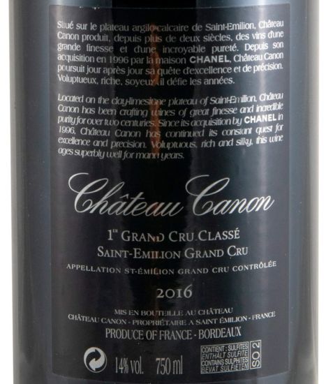 2016 Château Canon Saint-Émilion tinto