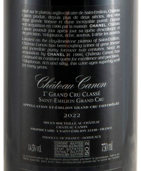2022 Château Canon Saint-Émilion red