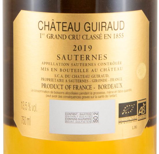 2019 Château Guiraud Sauternes biológico branco