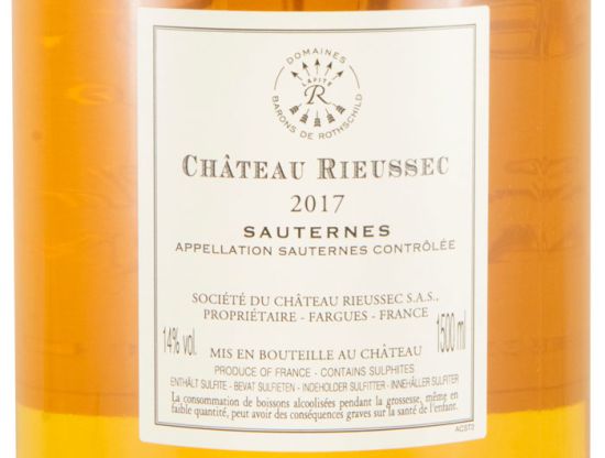 2017 Château Rieussec Sauternes branco 1,5L