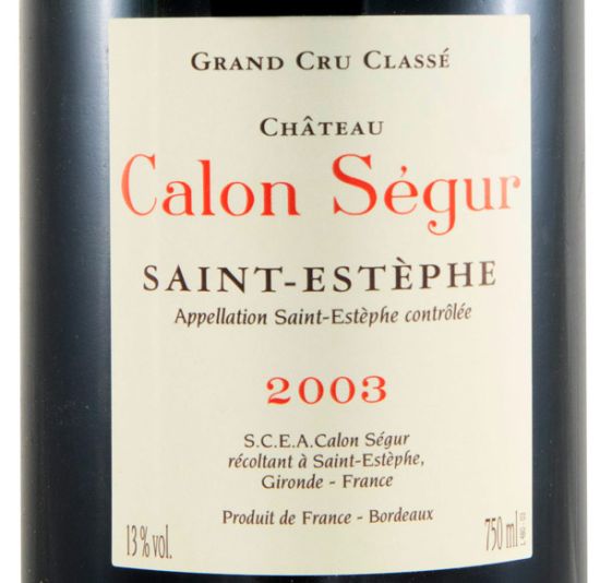 2003 Château Calon-Ségur Saint-Estèphe tinto