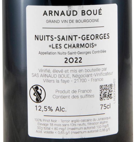 2022 Arnaud Boué Les Charmois Nuits-Saint-Georges tinto