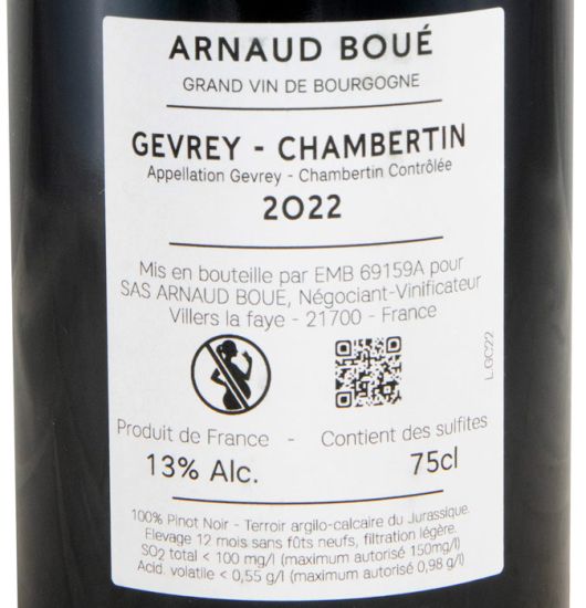 2022 Arnaud Boué Gevrey-Chambertin red