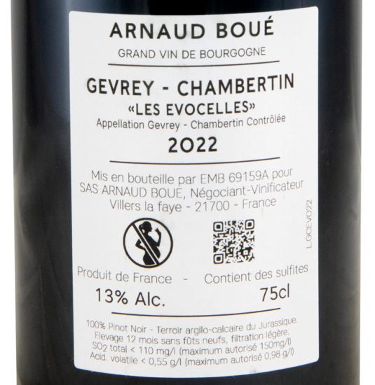 2022 Arnaud Boué Les Évocelles Gevrey-Chambertin tinto