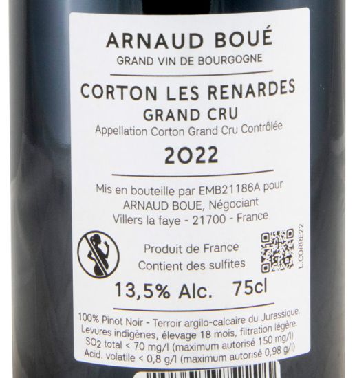 2022 Arnaud Boué Les Renardes Corton tinto