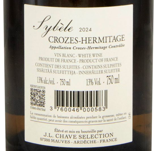 2024 Domaine Jean-Louis Chave Sélection Sybèle Crozes-Hermitage branco