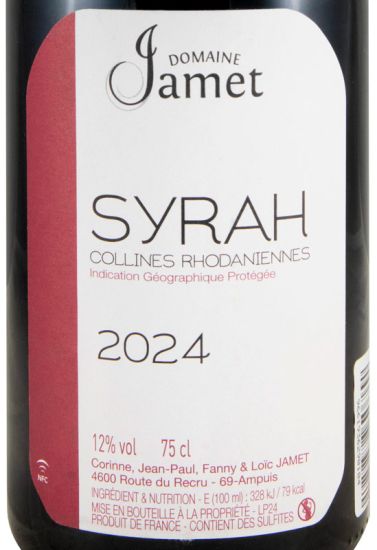 2024 Domaine Jamet Syrah Collines Rhodaniennes red