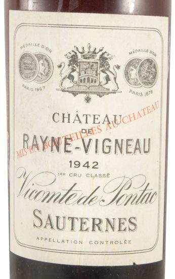 1942 Château de Rayne-Vigneau Sauternes branco