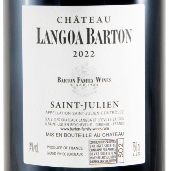 2022 Château Langoa Barton Saint-Julien red