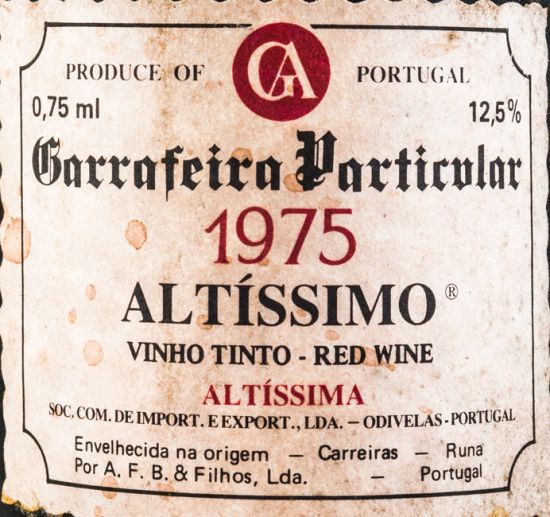 1975 Altíssimo Garrafeira Particular tinto