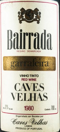 1980 Caves Velhas Garrafeira Bairrada tinto