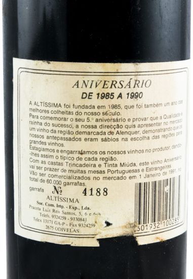 1985 Altíssima Reserva red