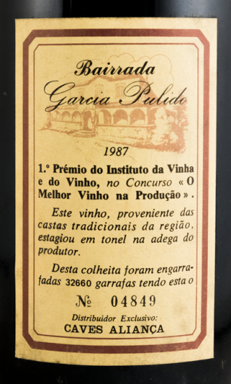 1987 Garcia Pulido Reserva tinto