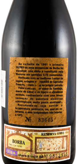 1991 Borba Reserva red (cork label)