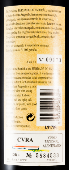 1998 Herdade do Esporão Aragonês tinto 50cl