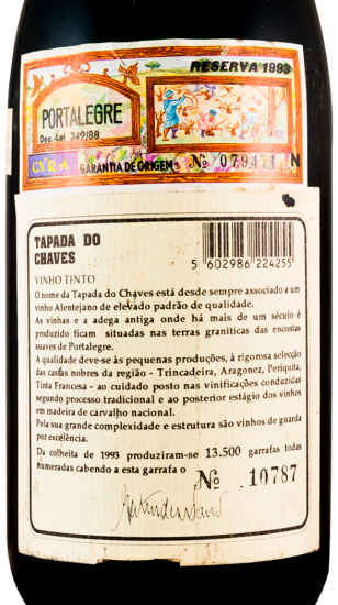 1993 Tapada do Chaves Reserva red