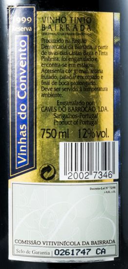 1999 Vinhas do Convento Reserva red