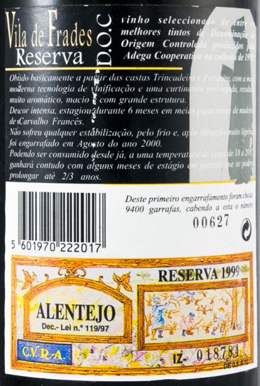 1999 Vila de Frades Reserva tinto