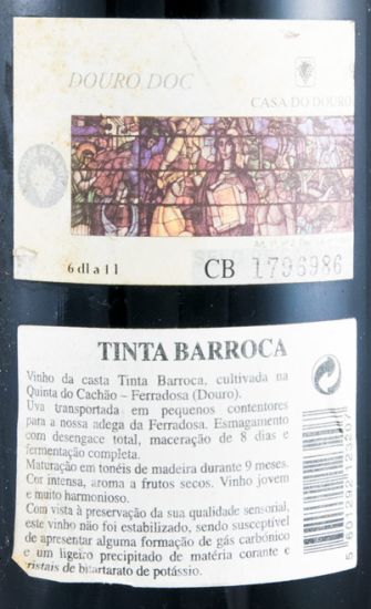 1999 Messias Quinta do Cachão Tinta Barroca red