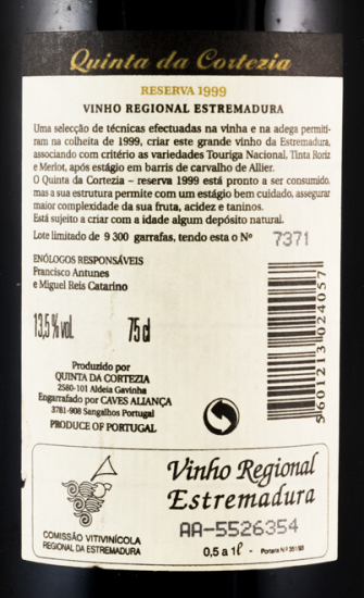 1999 Quinta da Cortezia Reserva red