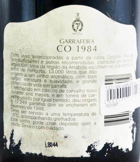 1984 José Maria da Fonseca CO Garrafeira tinto