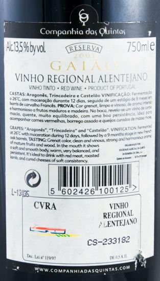 2001 Gaião Reserva red