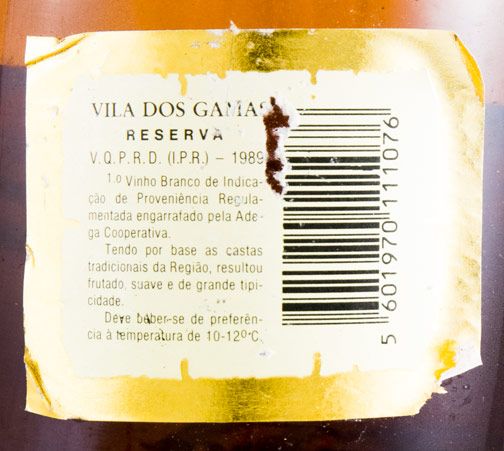 1989 Vidigueira Vila dos Gamas Reserva branco