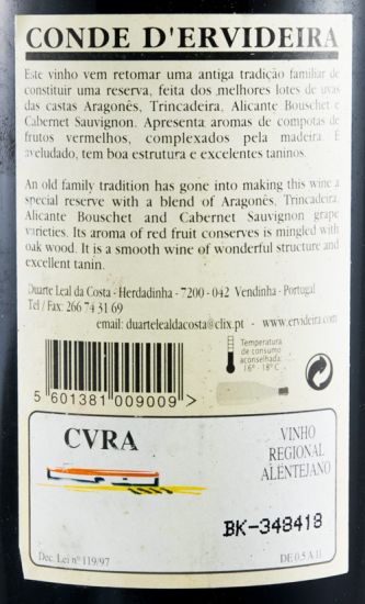 2000 Conde D'Ervideira Garrafeira red