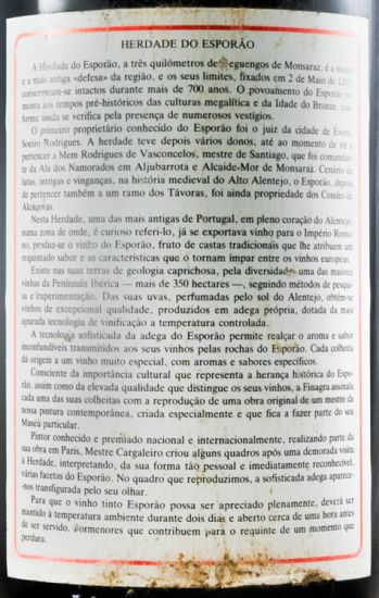 1985 Herdade do Esporão Reguengos red