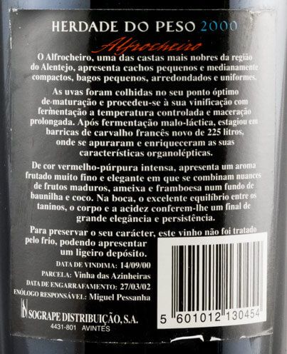 2000 Herdade do Peso Alfrocheiro red