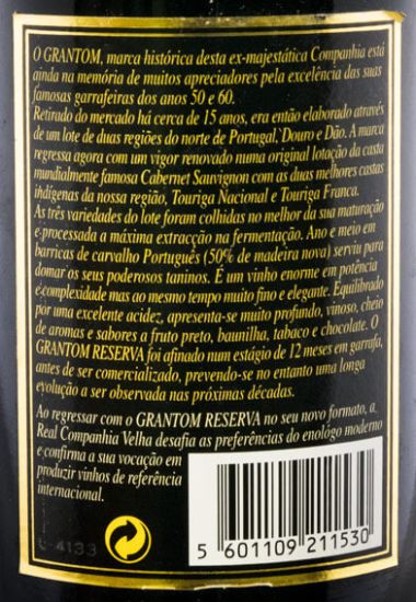 2001 Real Companhia Velha Grantom Reserva red