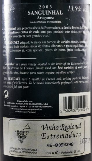 2003 Quinta do Sanguinhal Aragonez red