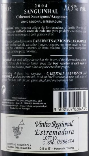 2004 Quinta do Sanguinhal Cabernet Sauvignon e Aragonez red