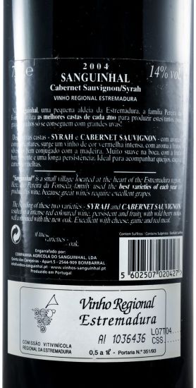 2004 Quinta do Sanguinhal Cabernet Sauvignon e Syrah red