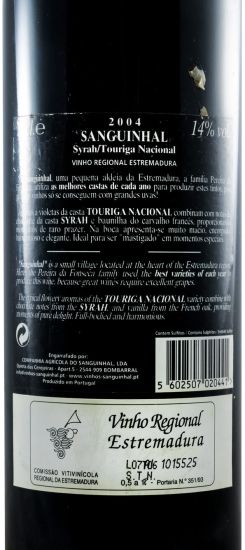 2004 Quinta do Sanguinhal Syrah e Touriga Nacional tinto