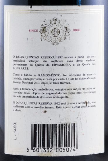 1992 Duas Quintas Reserva tinto