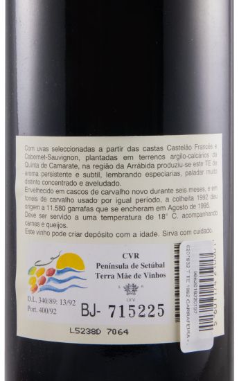 1992 José Maria da Fonseca TE Garrafeira tinto