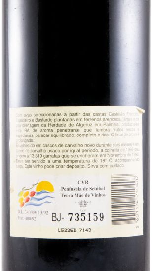 1992 José Maria da Fonseca RA Garrafeira tinto