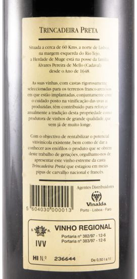 1995 Casa Cadaval Muge Trincadeira Preta tinto