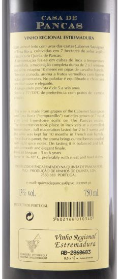 2000 Quinta de Pancas Cabernet Sauvignon e Tinta Roriz tinto