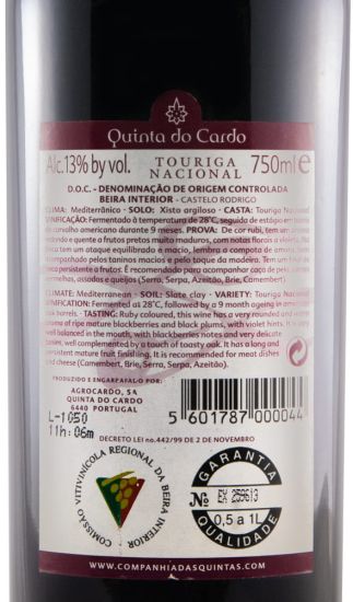 1999 Quinta do Cardo Touriga Nacional tinto