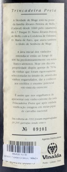 1993 Casa Cadaval Trincadeira Preta tinto