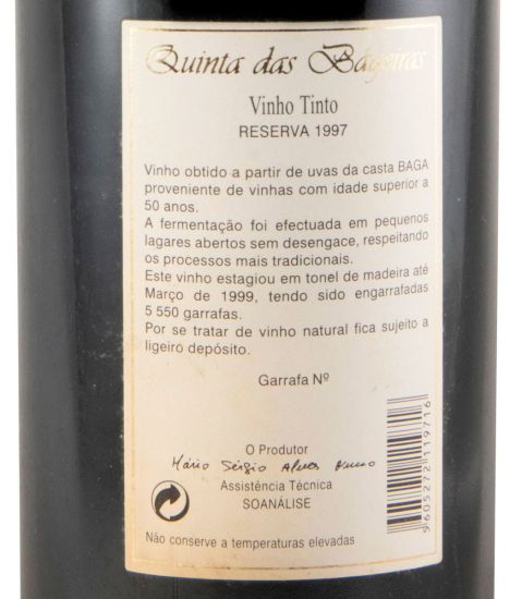 1997 Quinta das Bágeiras Reserva tinto