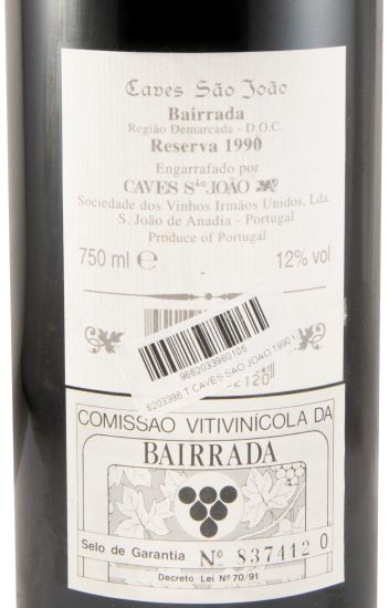 1990 Frei João Reserva tinto (nível baixo)
