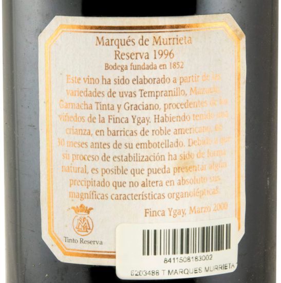 1996 Marqués de Murrieta Reserva Ygay Rioja tinto