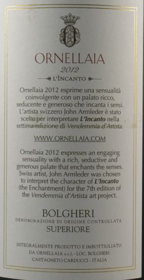 2012 Tenuta Dell’Ornellaia Bolgheri Toscana tinto