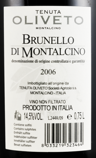 2006 Tenuta Oliveto Brunello di Montalcino tinto