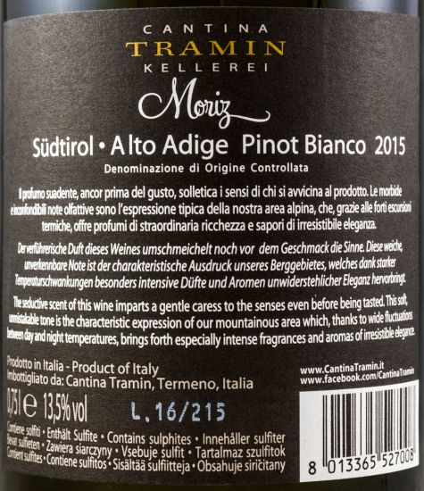 2015 Moriz Pinot Blanc branco
